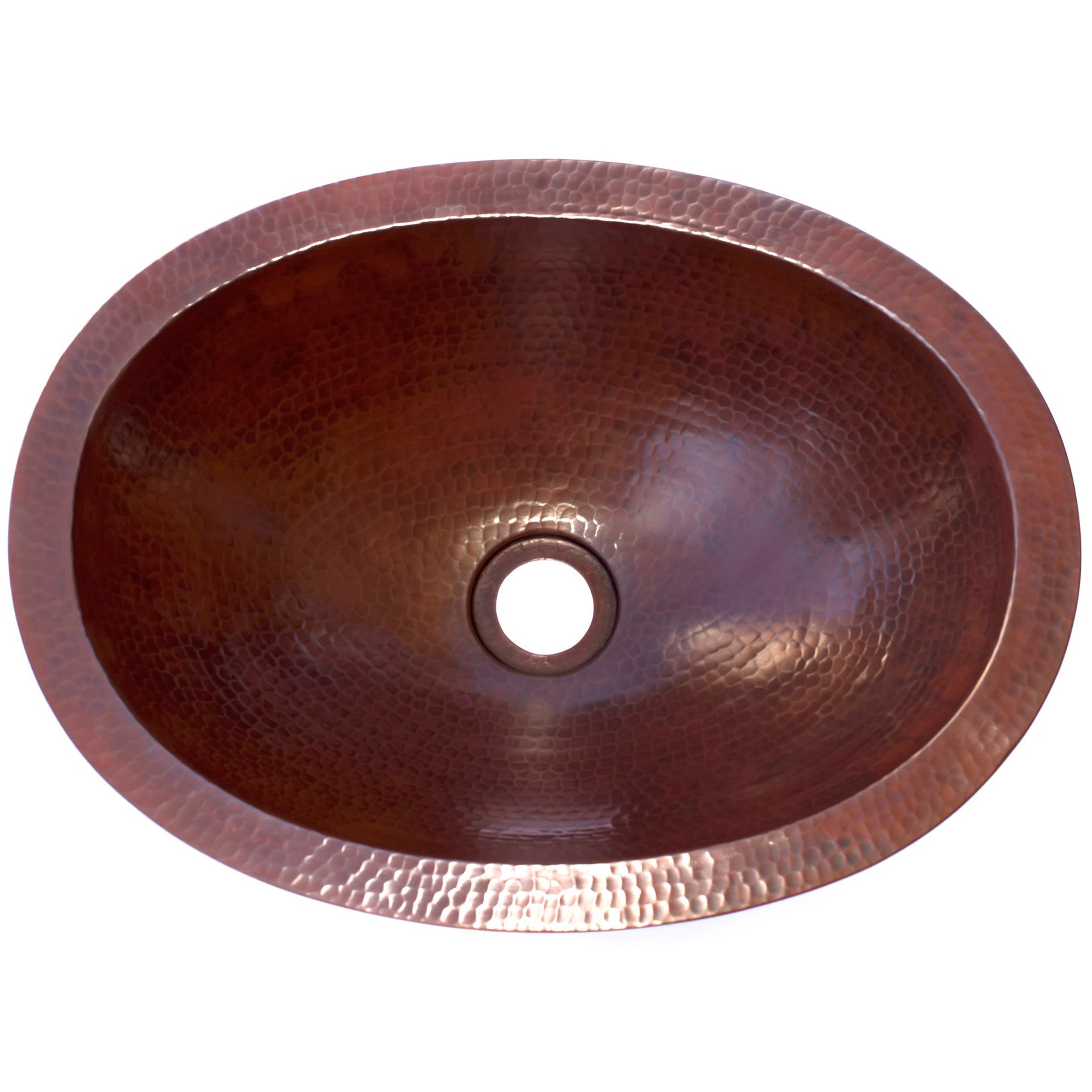 OLDMOUNTAIN 480深型 COPPER BRASS STAINLESS Small Oval Copper Undermount Bath Sink in Antique TCU-004AN