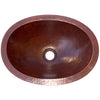 small oval undermount copper sink