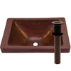 Rectangular Copper Drop-In Bath Sink in Antique TCU-013AN