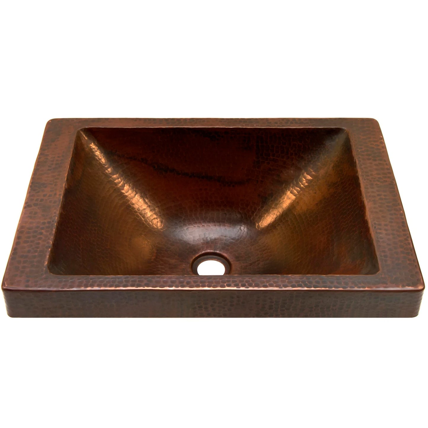 Rectangular Copper Drop-In Bath Sink in Antique TCU-013AN