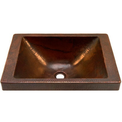 Rectangular Copper Drop-In Bath Sink in Antique TCU-013AN