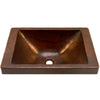 Rectangular Copper Drop-In Bath Sink in Antique TCU-013AN