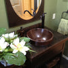 Round Copper Drop-In Bathroom Sink in Antique TCU-014AN