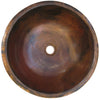 Round Copper Drop-In Bathroom Sink in Natural TCU-014NA