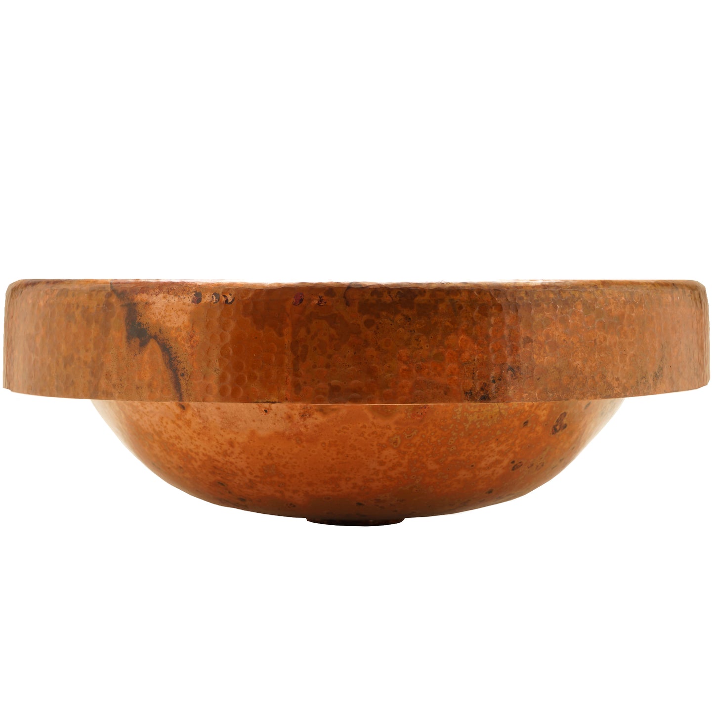 Round Copper Drop-In Bathroom Sink in Natural TCU-014NA