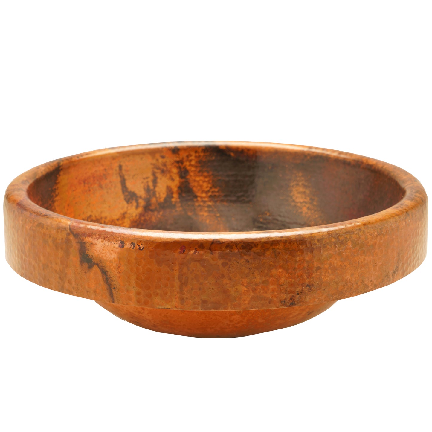 Round Copper Drop-In Bathroom Sink in Natural TCU-014NA