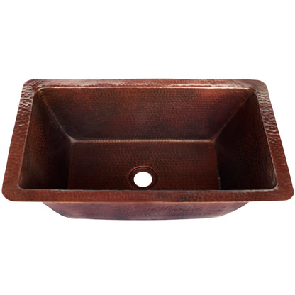Rectangular Copper Bathroom Sink in Antique TCU-016AN
