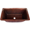 Rectangular Copper Bathroom Sink in Antique TCU-016AN