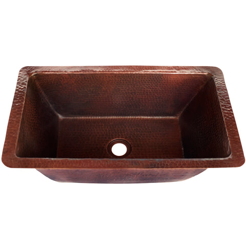 Rectangular Copper Bathroom Sink in Antique TCU-016AN