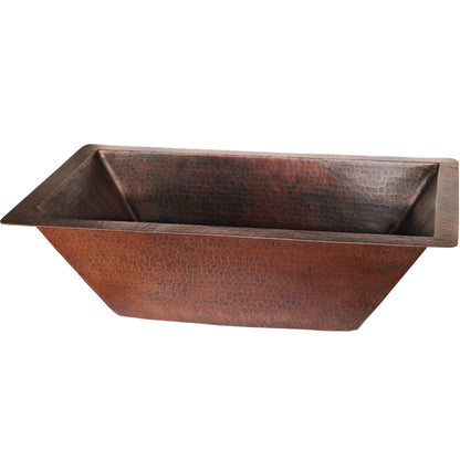 Rectangular Copper Bathroom Sink in Antique TCU-016AN