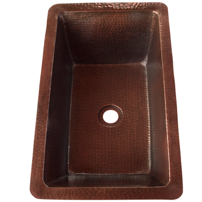 Rectangular Copper Bathroom Sink in Antique TCU-016AN