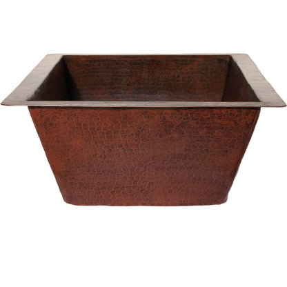 Rectangular Copper Bathroom Sink in Antique TCU-016AN
