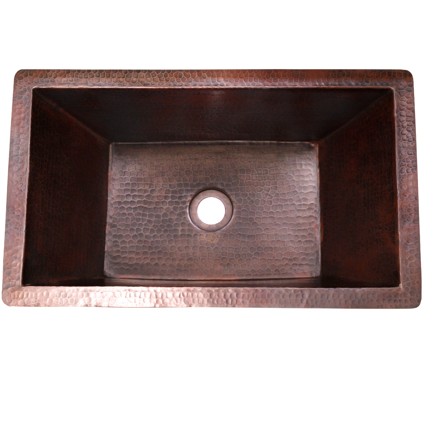 Rectangular Copper Bathroom Sink in Antique TCU-016AN