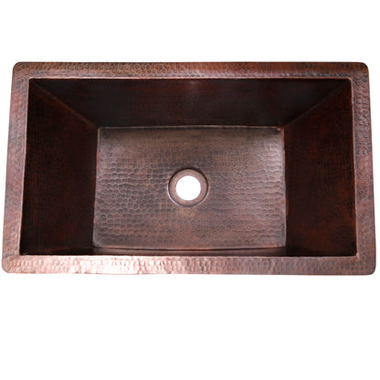 Rectangular Copper Bathroom Sink in Antique TCU-016AN