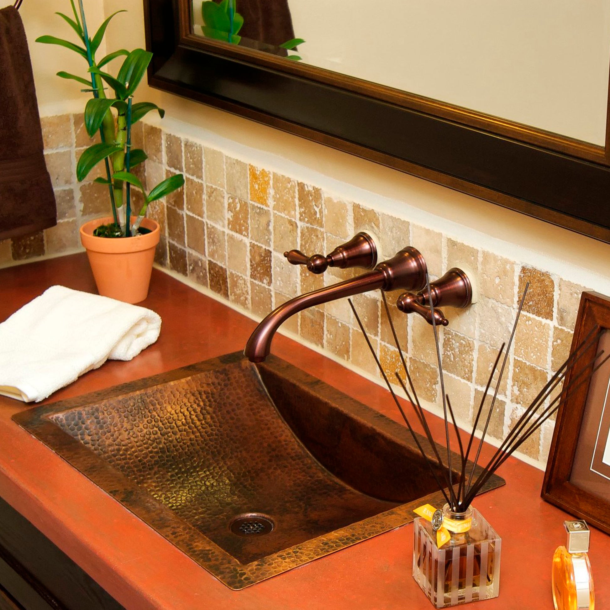 undermount or drop-in copper bath sink lifestyle