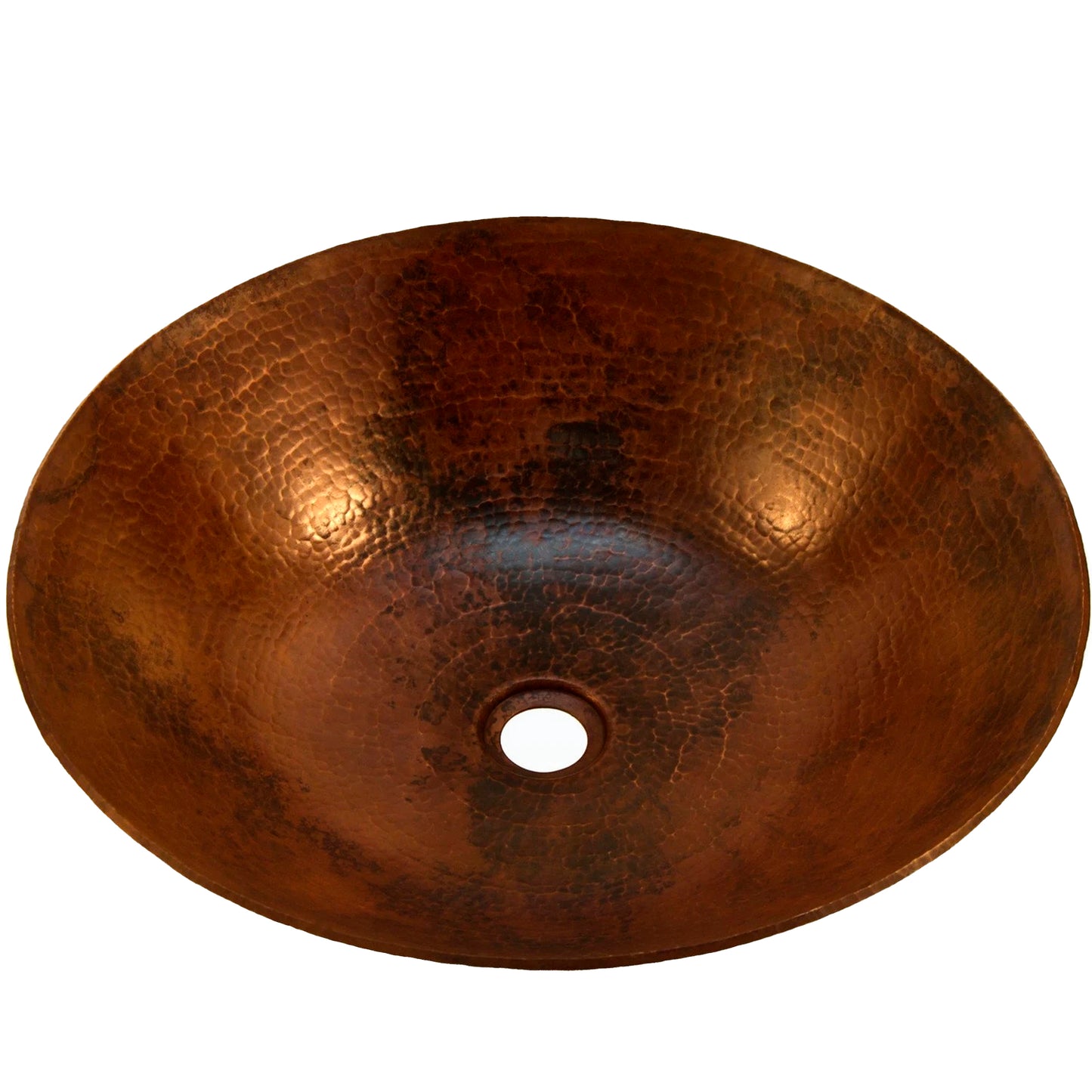 Round copper vessel bath sink