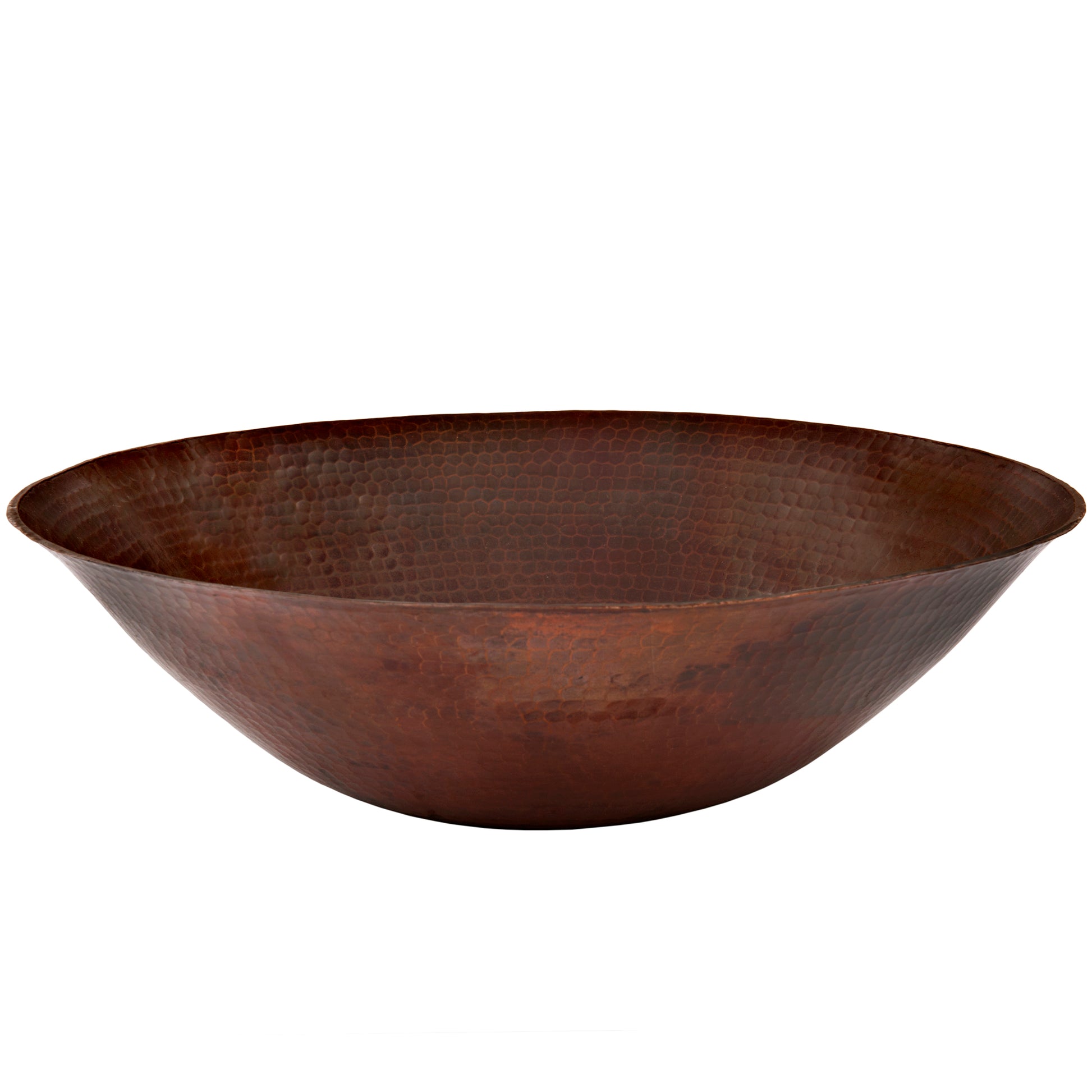 Round copper vessel bath sink