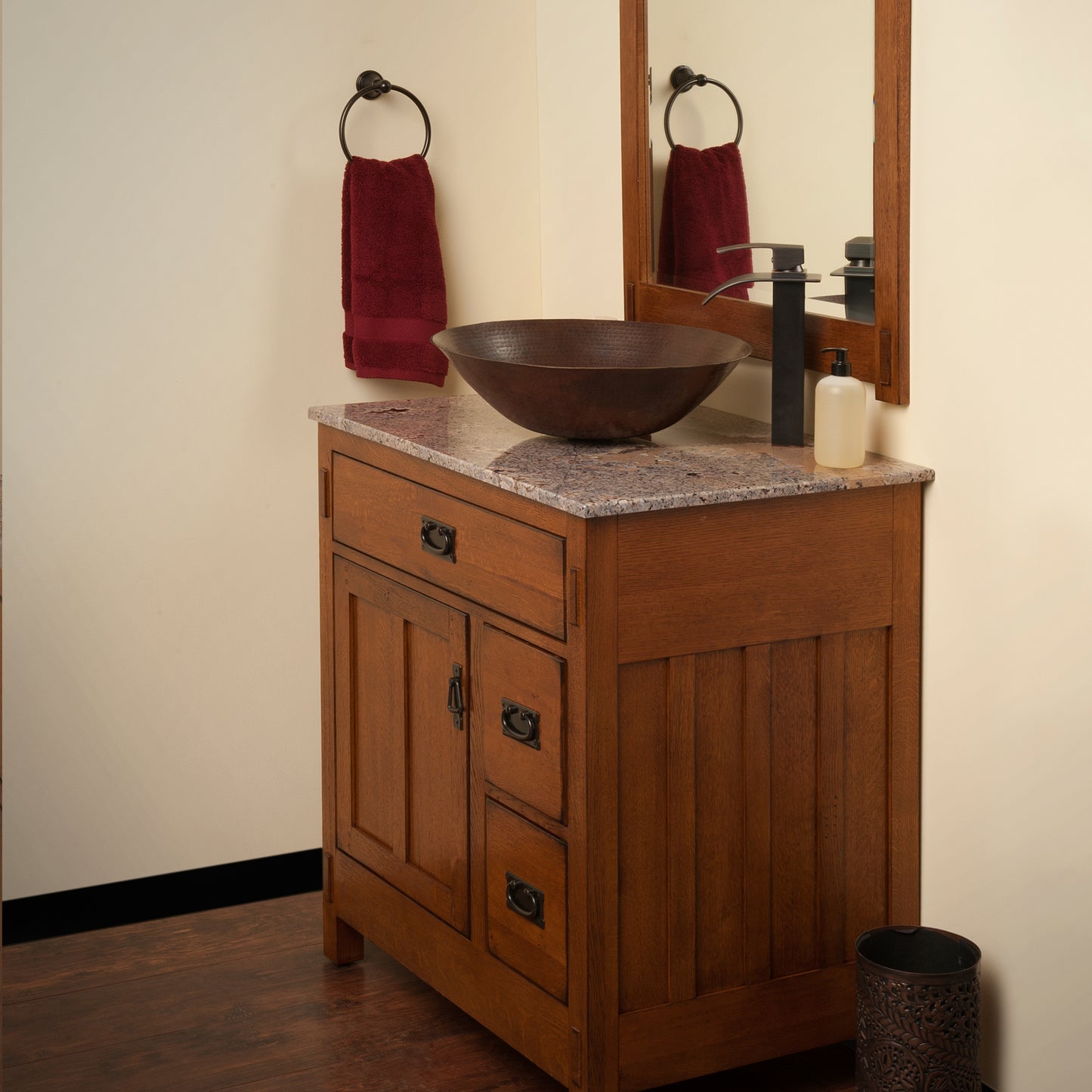 round copper bath sink lifestyle