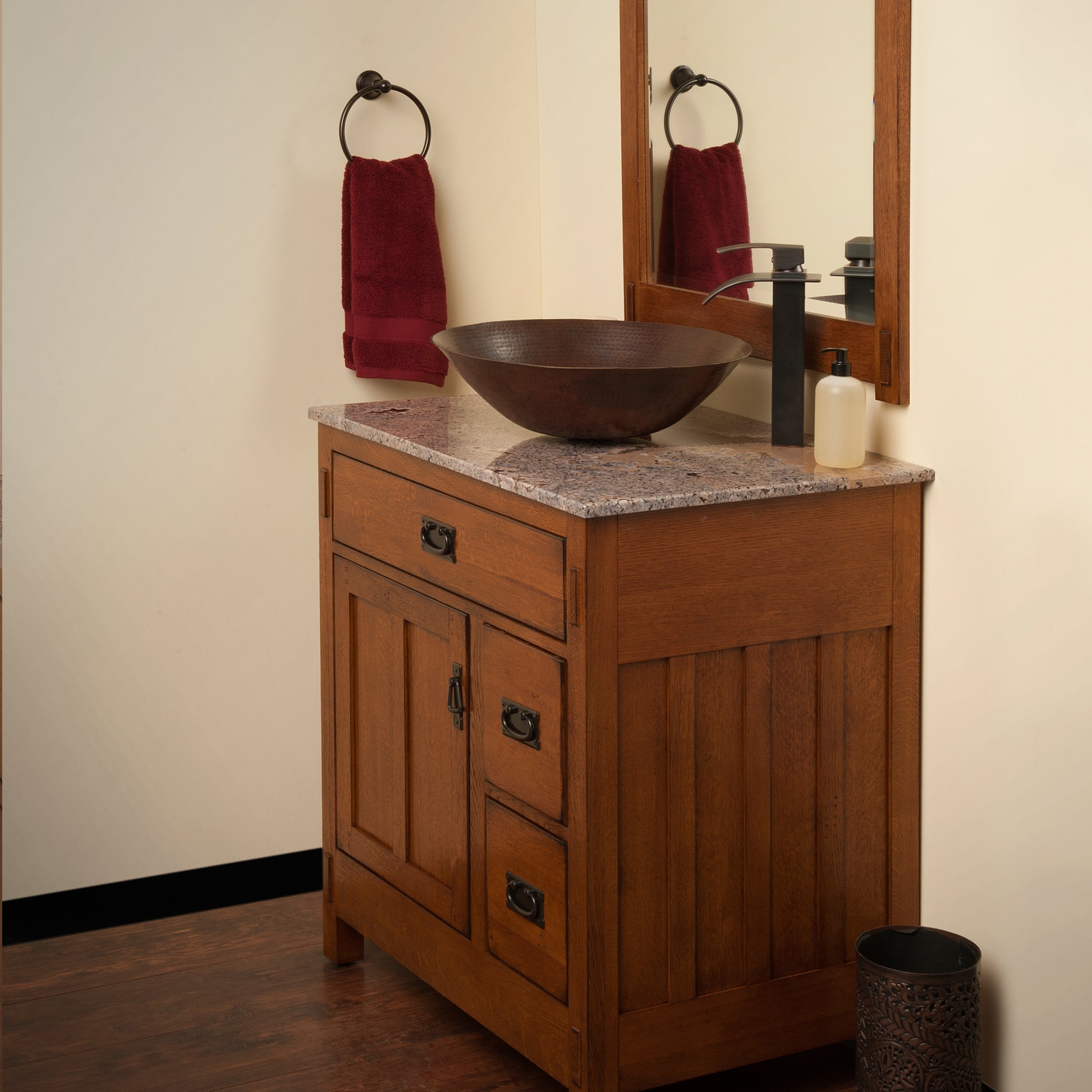 round copper bath sink lifestyle