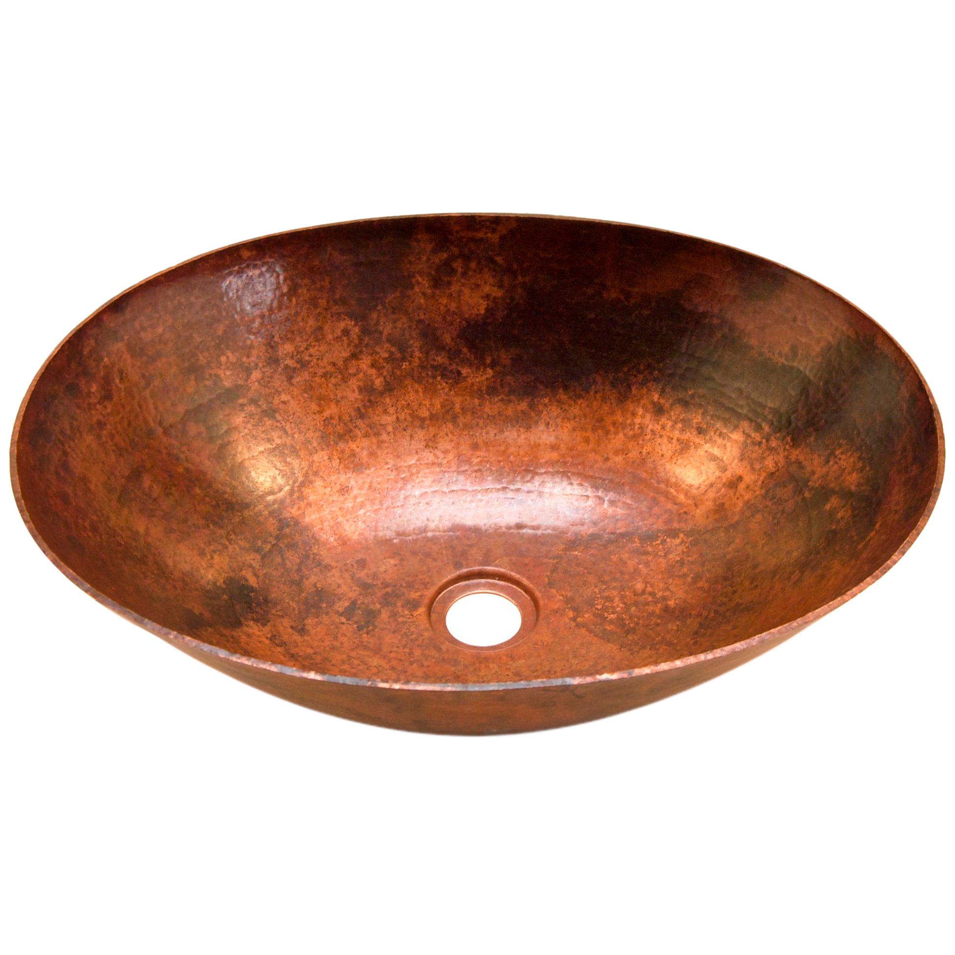 oval hammered copper bath sink
