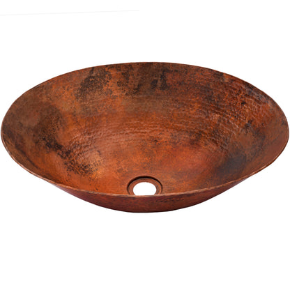 oval hammered copper bath sink