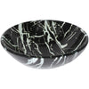 black and white faux marble glass vessel sink