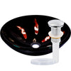 koi fish glass vessel sink with pop up drain chrome