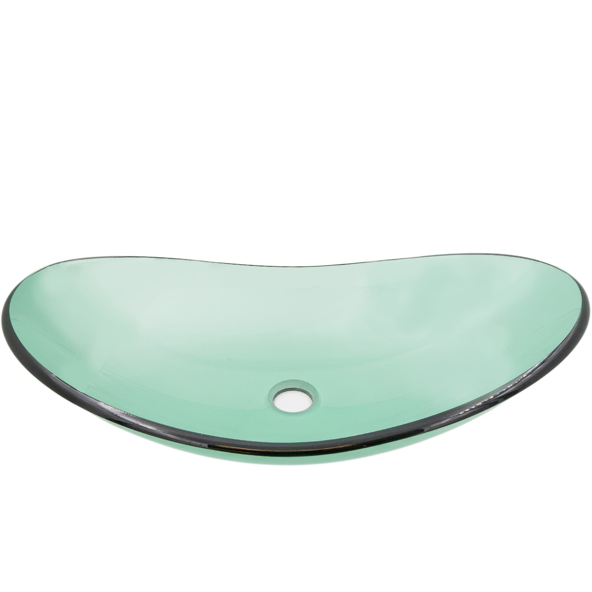 Clear green slipper oval bathroom sink