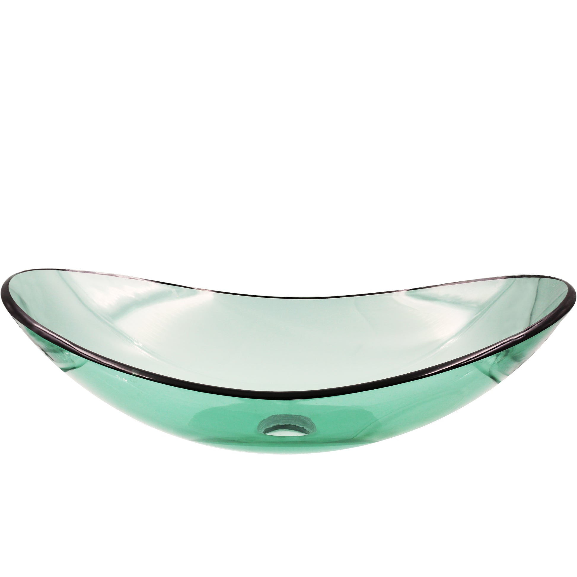 Clear green slipper oval bathroom sink