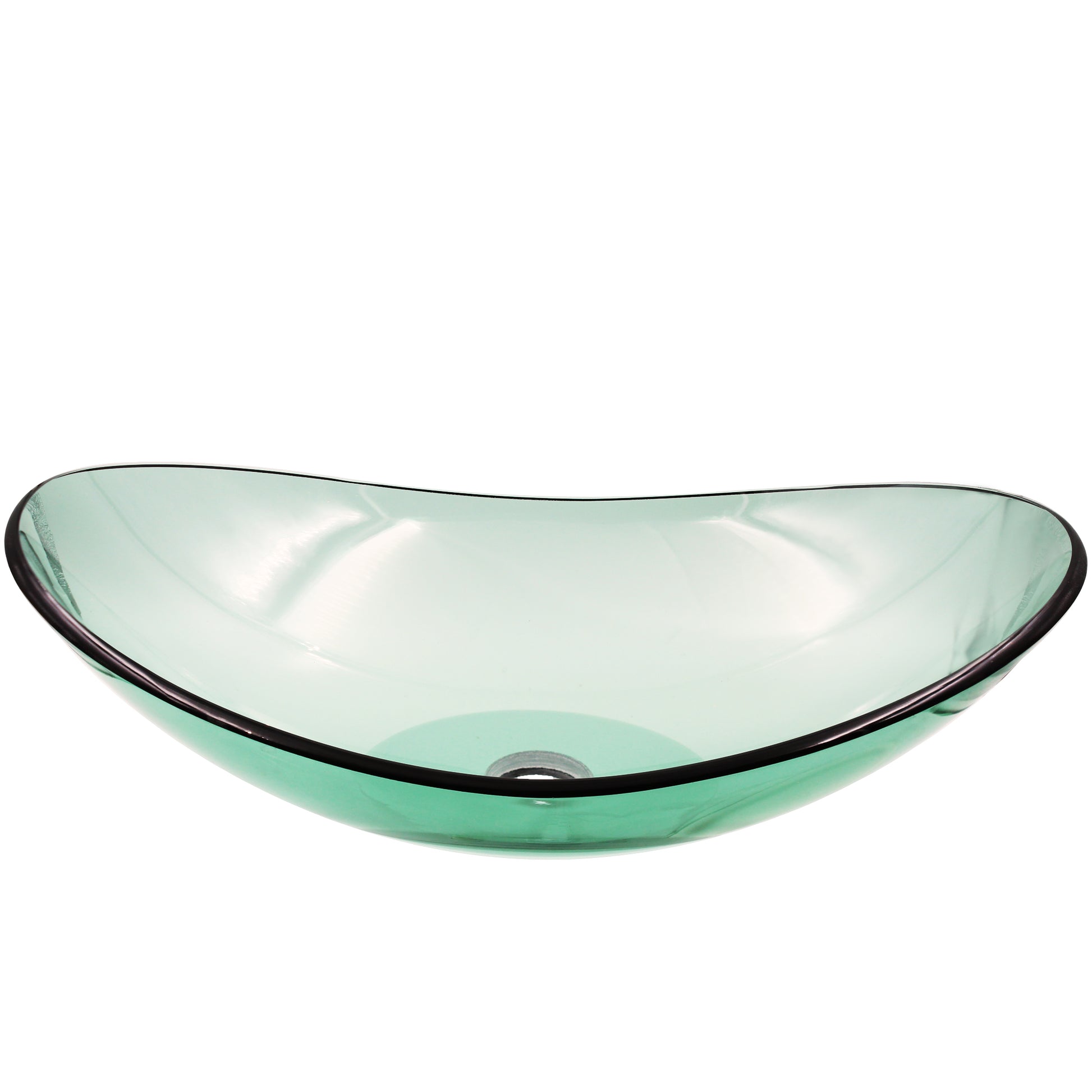 Clear green slipper oval bathroom sink