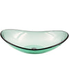 Clear green slipper oval bathroom sink