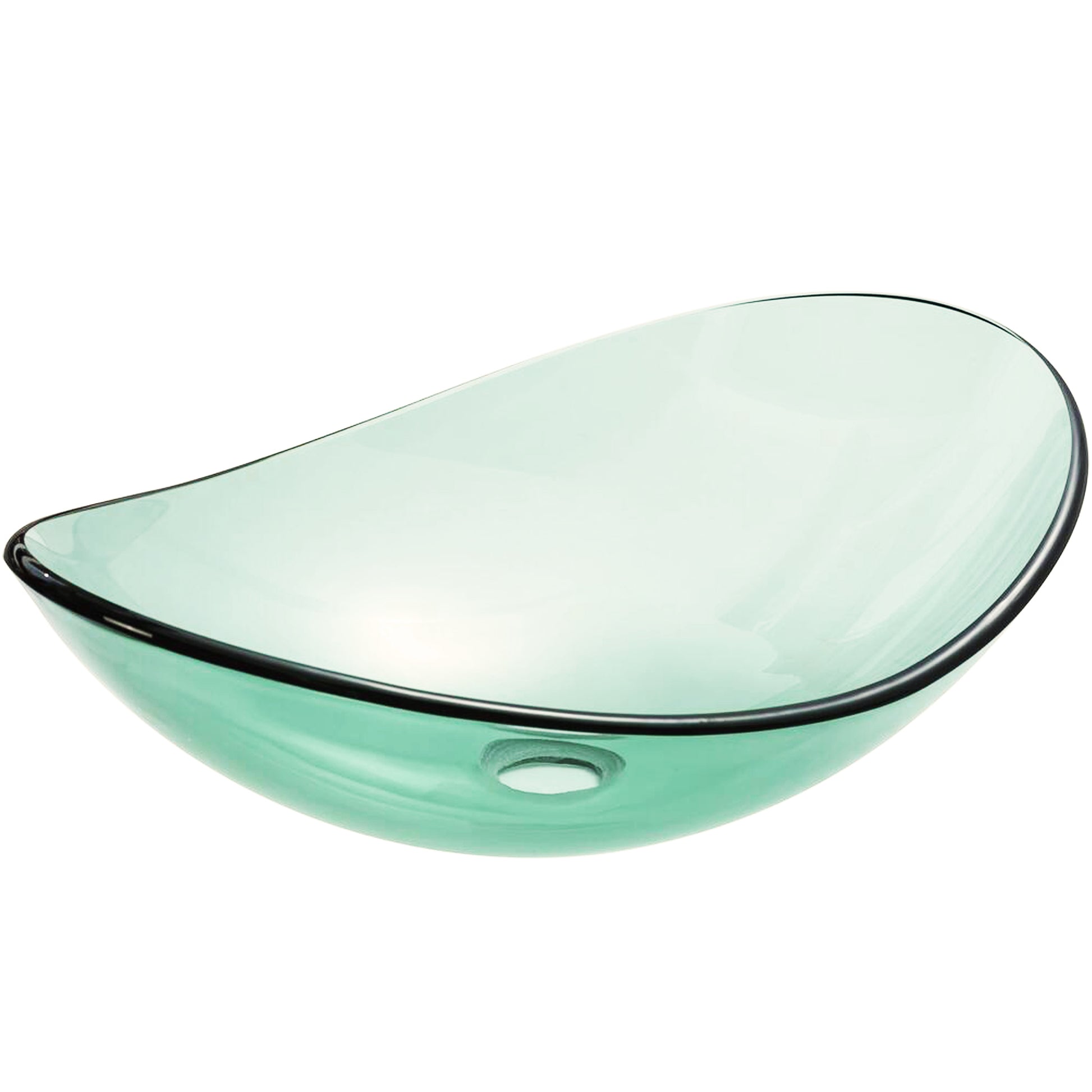 Clear green slipper oval bathroom sink