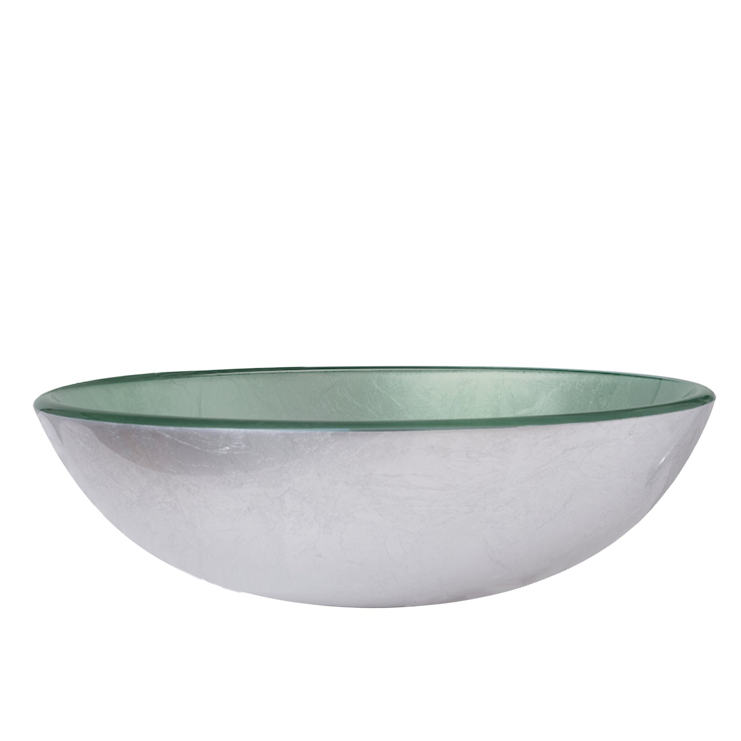 12" mini silver glass vessel sink