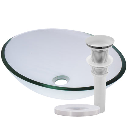 Clear Oval Tempered Glass Vessel Bathroom Sink TIG-8012C