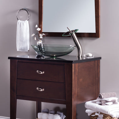 Clear Oval Tempered Glass Vessel Bathroom Sink TIG-8012C