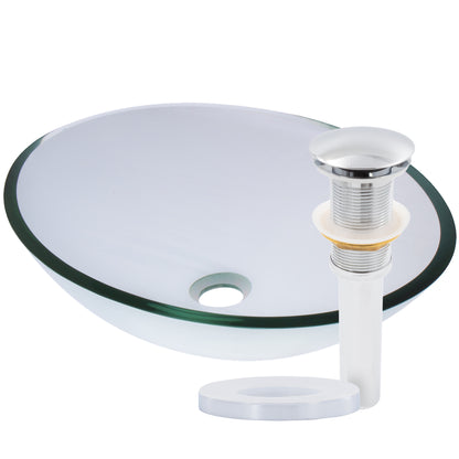 Clear Oval Tempered Glass Vessel Bathroom Sink TIG-8012C