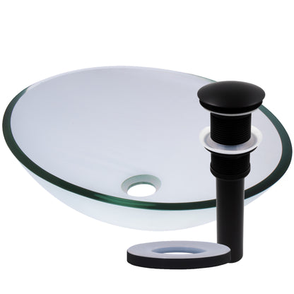 Clear Oval Tempered Glass Vessel Bathroom Sink TIG-8012C