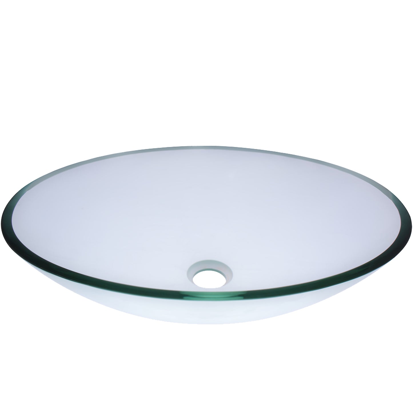 Clear Oval Tempered Glass Vessel Bathroom Sink TIG-8012C
