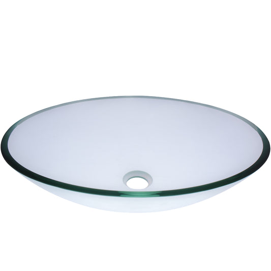 Clear Oval Tempered Glass Vessel Bathroom Sink TIG-8012C