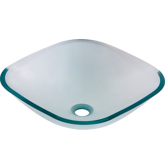 clear square glass vessel sink