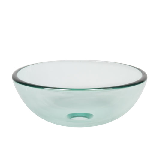 clear 12 inch round glass vessel sink