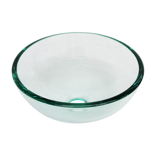 clear 12 inch round glass vessel sink