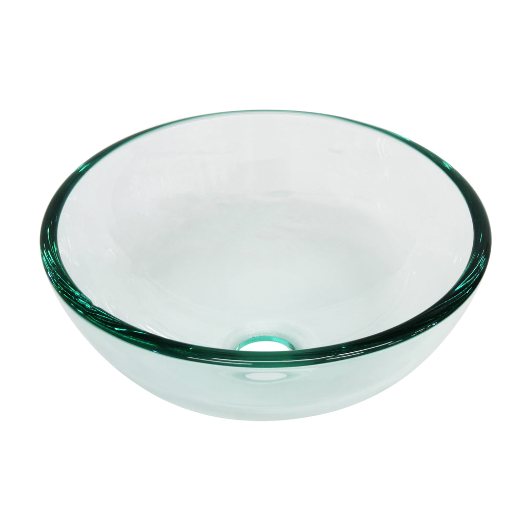 clear 12 inch round glass vessel sink