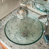 clear round glass vessel sink lifestyle