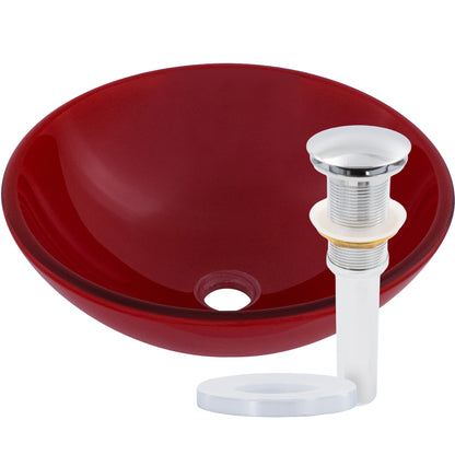 Solid Red Double Layer Tempered Glass Bath Sink TIG-8305