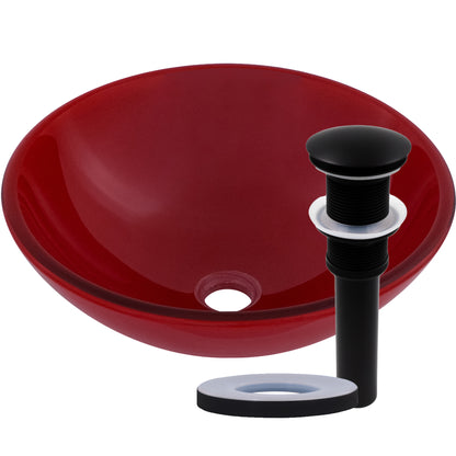 Solid Red Double Layer Tempered Glass Bath Sink TIG-8305
