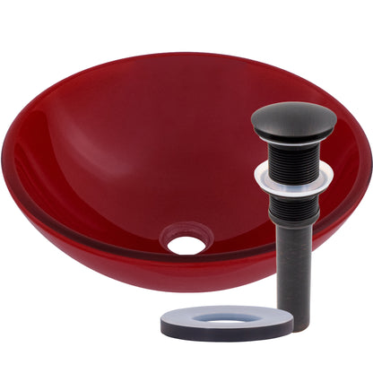 Solid Red Double Layer Tempered Glass Bath Sink TIG-8305
