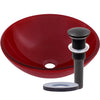 Solid Red Double Layer Tempered Glass Bath Sink TIG-8305