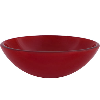 Solid Red Double Layer Tempered Glass Bath Sink TIG-8305