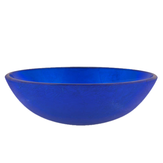 12" mini blue glass vessel sink
